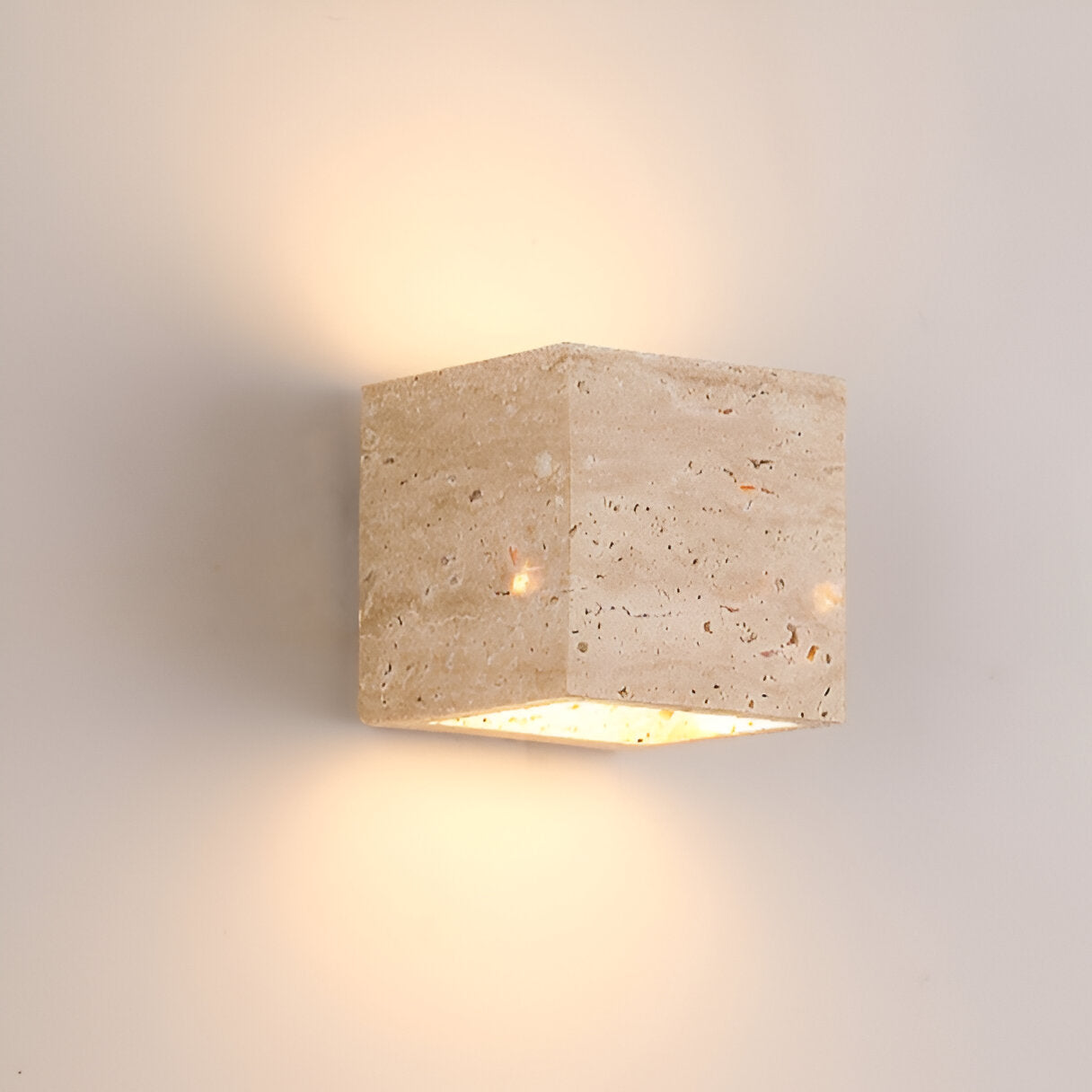 Travertine Cube Wall Sconce | Ormexis