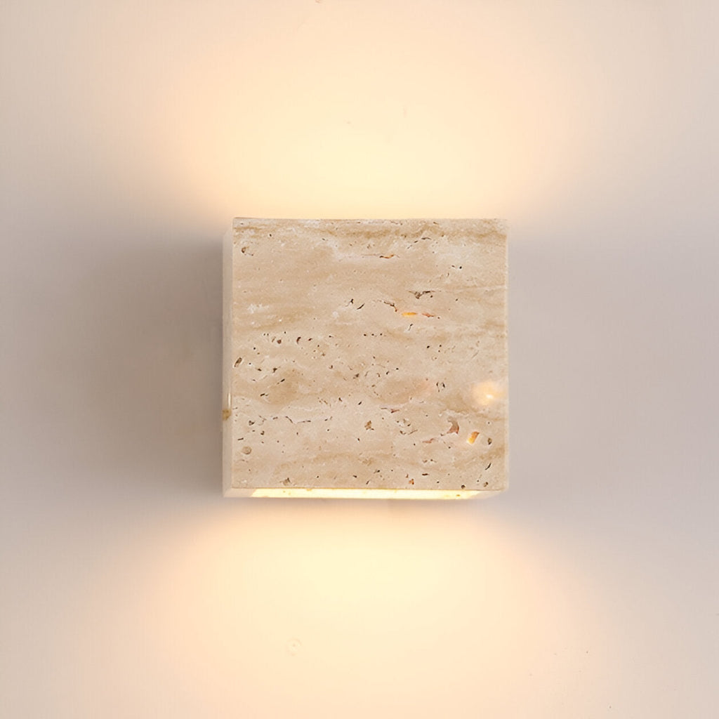 Travertine Cube Wall Sconce | Ormexis