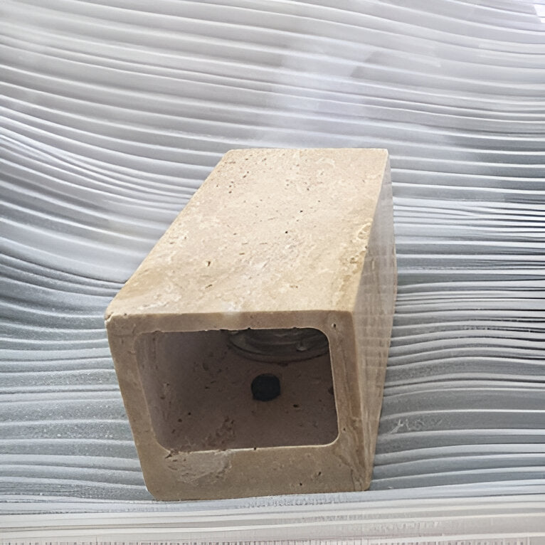 Travertine Cube Wall Sconce | Ormexis
