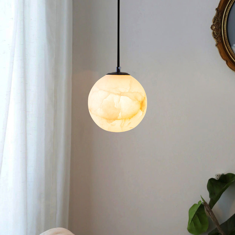 Modern Alabaster Globe Pendant Light | Ormexis