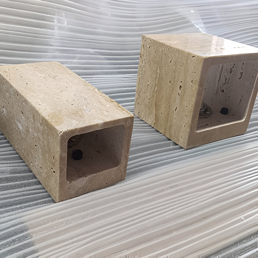Travertine Cube Wall Sconce | Ormexis