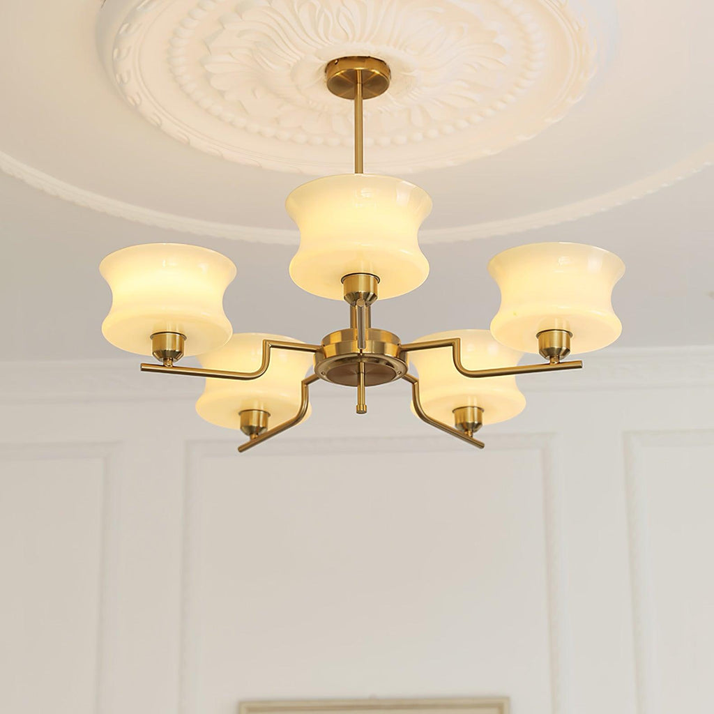 Vintage Gold Glass Ceiling Chandelier Light Fixture | Ormexis