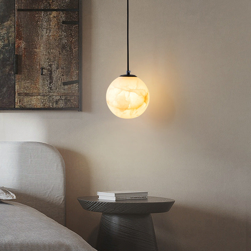 Modern Alabaster Globe Pendant Light | Ormexis