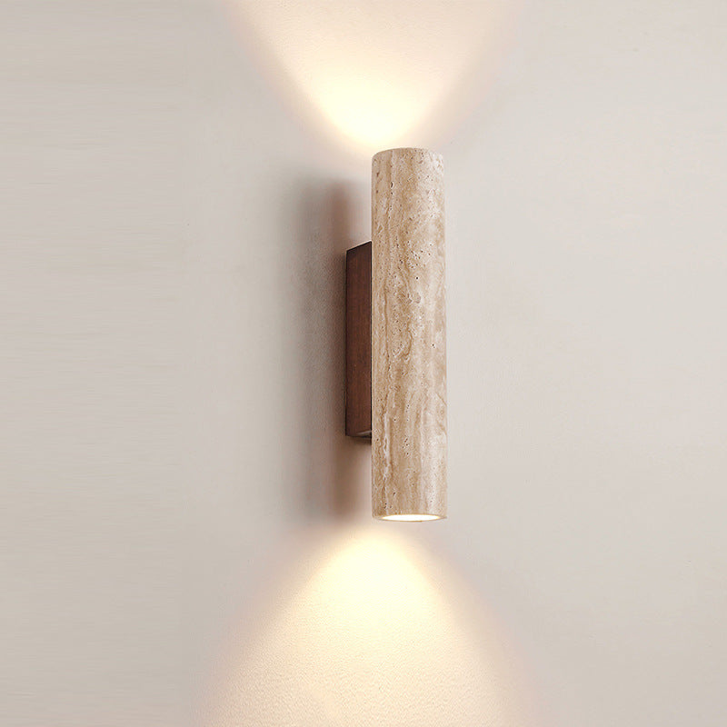 Travertine Cylinder Wall Sconce | Ormexis