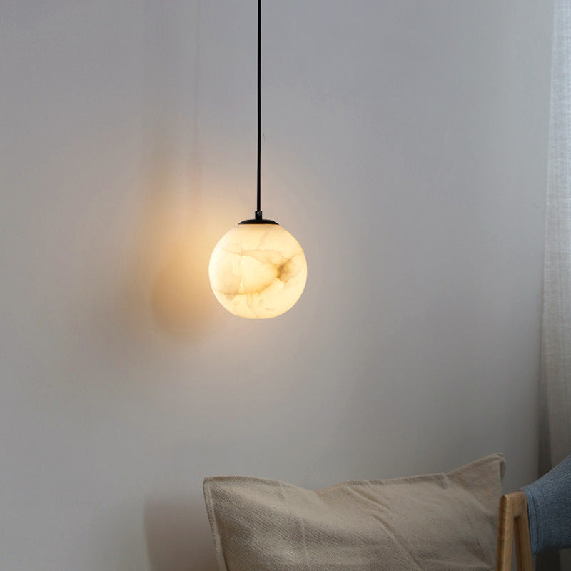 Modern Alabaster Globe Pendant Light | Ormexis