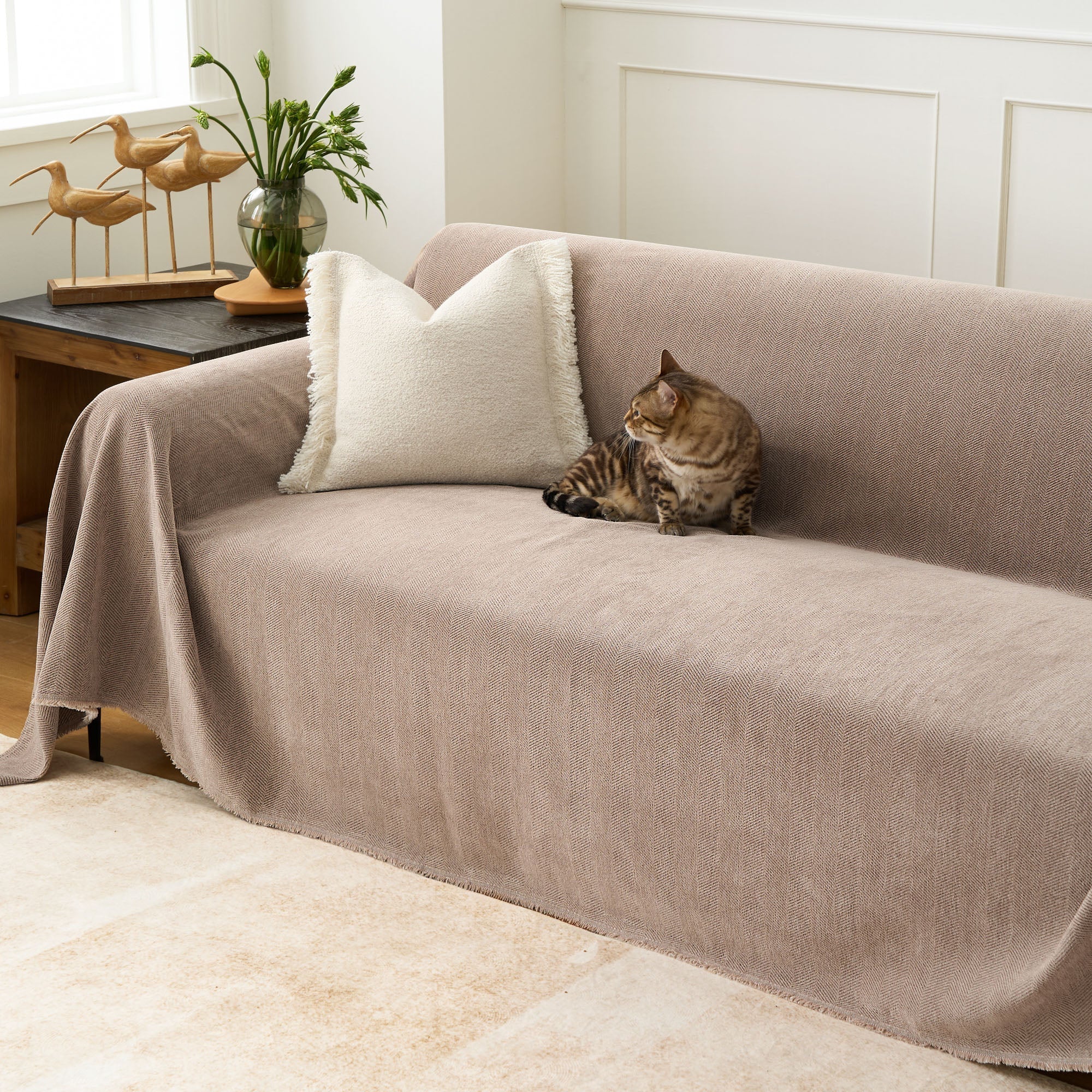 Vertical Stripe Sofa Cover | Ormexis
