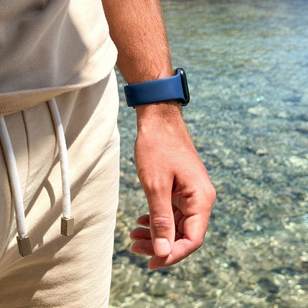 Apple Watch Blue Silicone Strap Replacement Band For Daily Wear