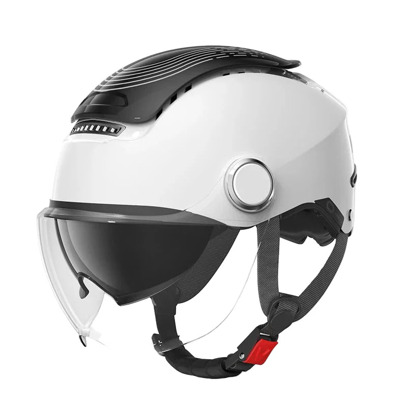 Lightweight Open Face Helmet With Dual Lenses For Warm Weather Rides