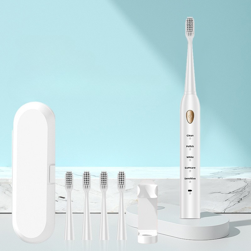 Základní potřeby ústní hygieny Dobíjecí elektrický zubní kartáček s vyměnitelnými hlavicemi
