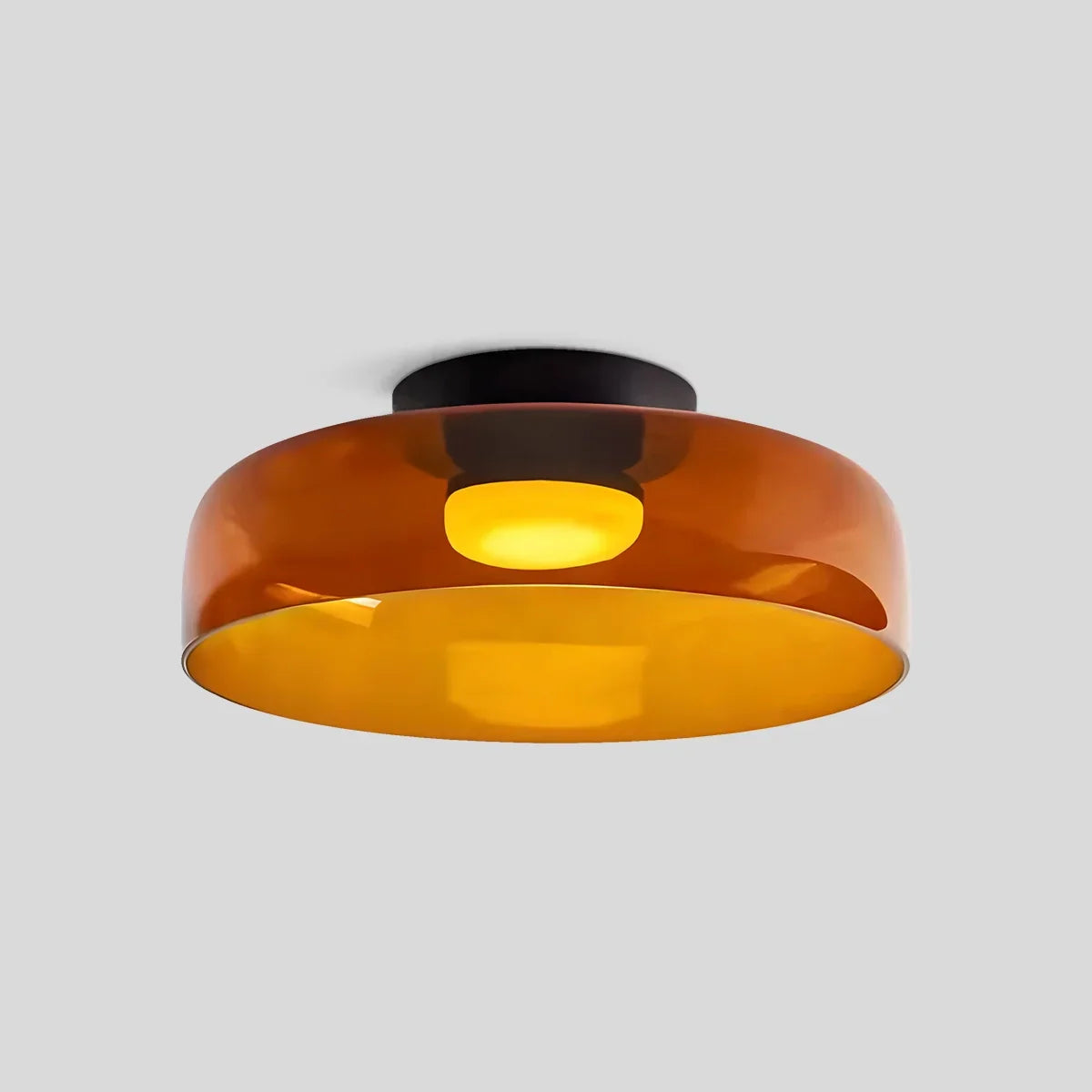 Cozy Bedroom Ceiling Fixture With Colored Glass Glow