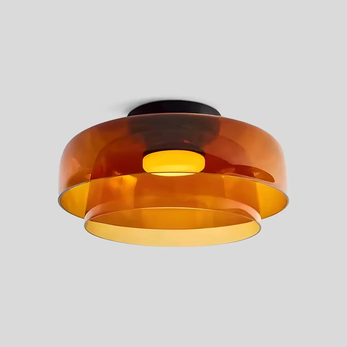 Cozy Bedroom Ceiling Fixture With Colored Glass Glow
