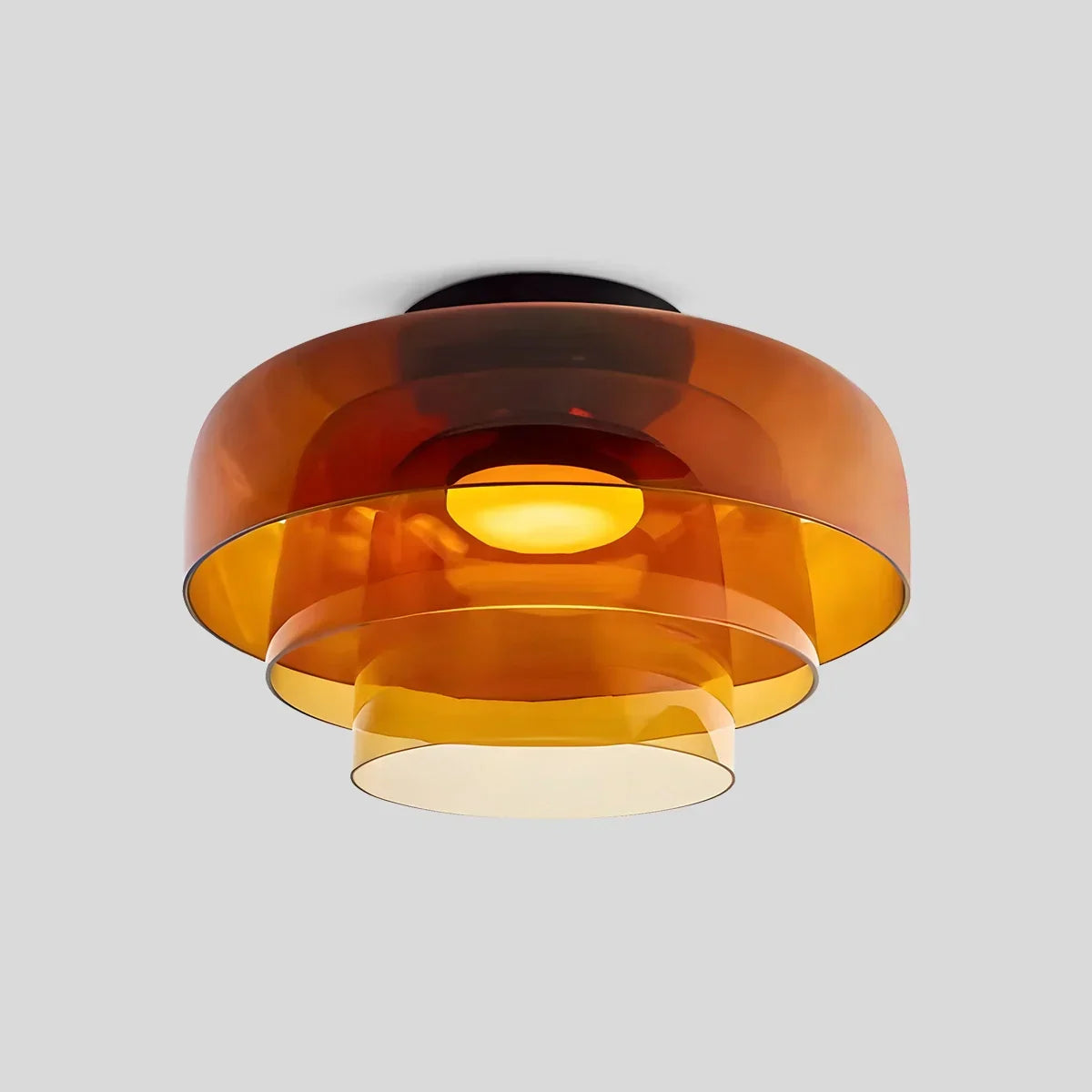 Cozy Bedroom Ceiling Fixture With Colored Glass Glow