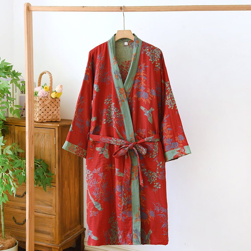 Organický bavlněný kimono župan pro muže s oboustranným designem a prodyšným pohodlím