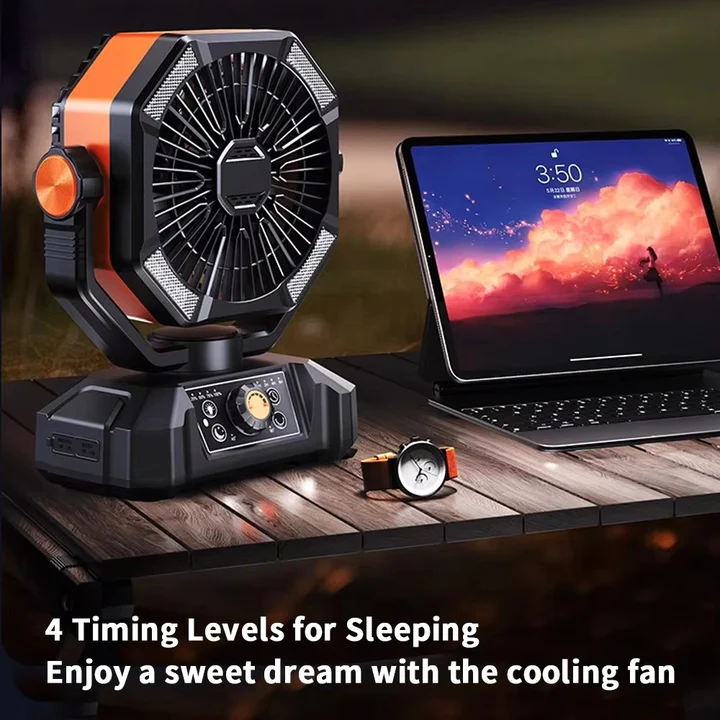 Přenosný USB ventilátor na kempování Outdoor Breeze s dobíjením