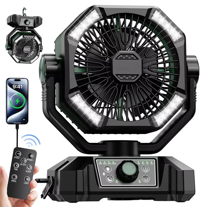 Přenosný USB ventilátor na kempování Outdoor Breeze s dobíjením