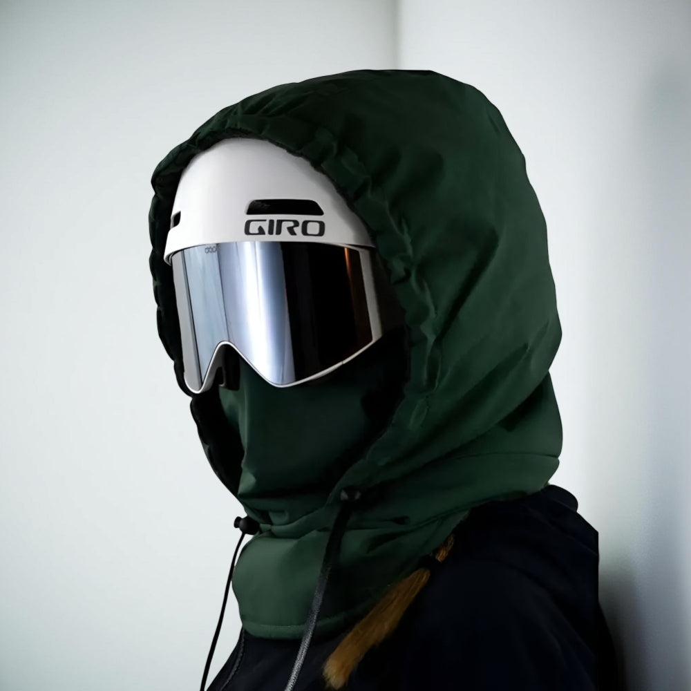 Masque de ski Outdoor Essentials noir avec cordon de serrage ajustable pour les sports d'hiver