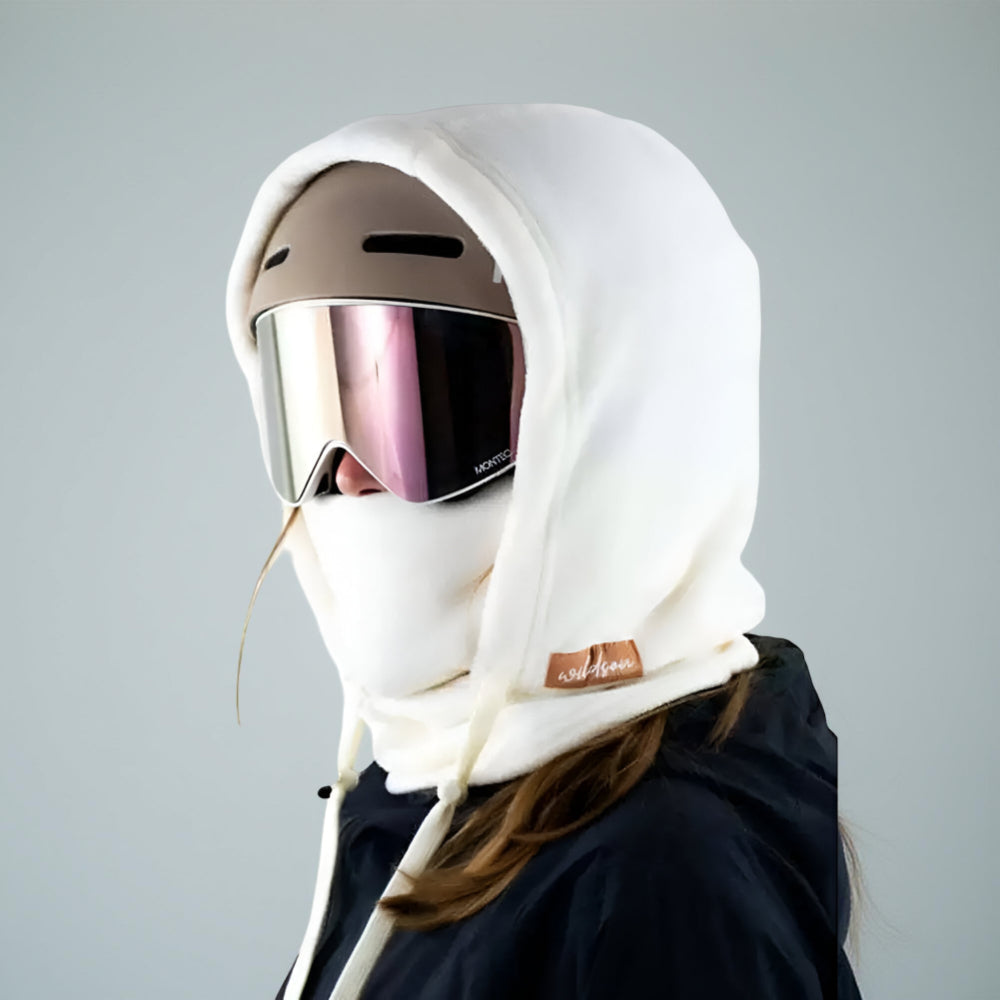 Masque de ski Outdoor Essentials noir avec cordon de serrage ajustable pour les sports d'hiver