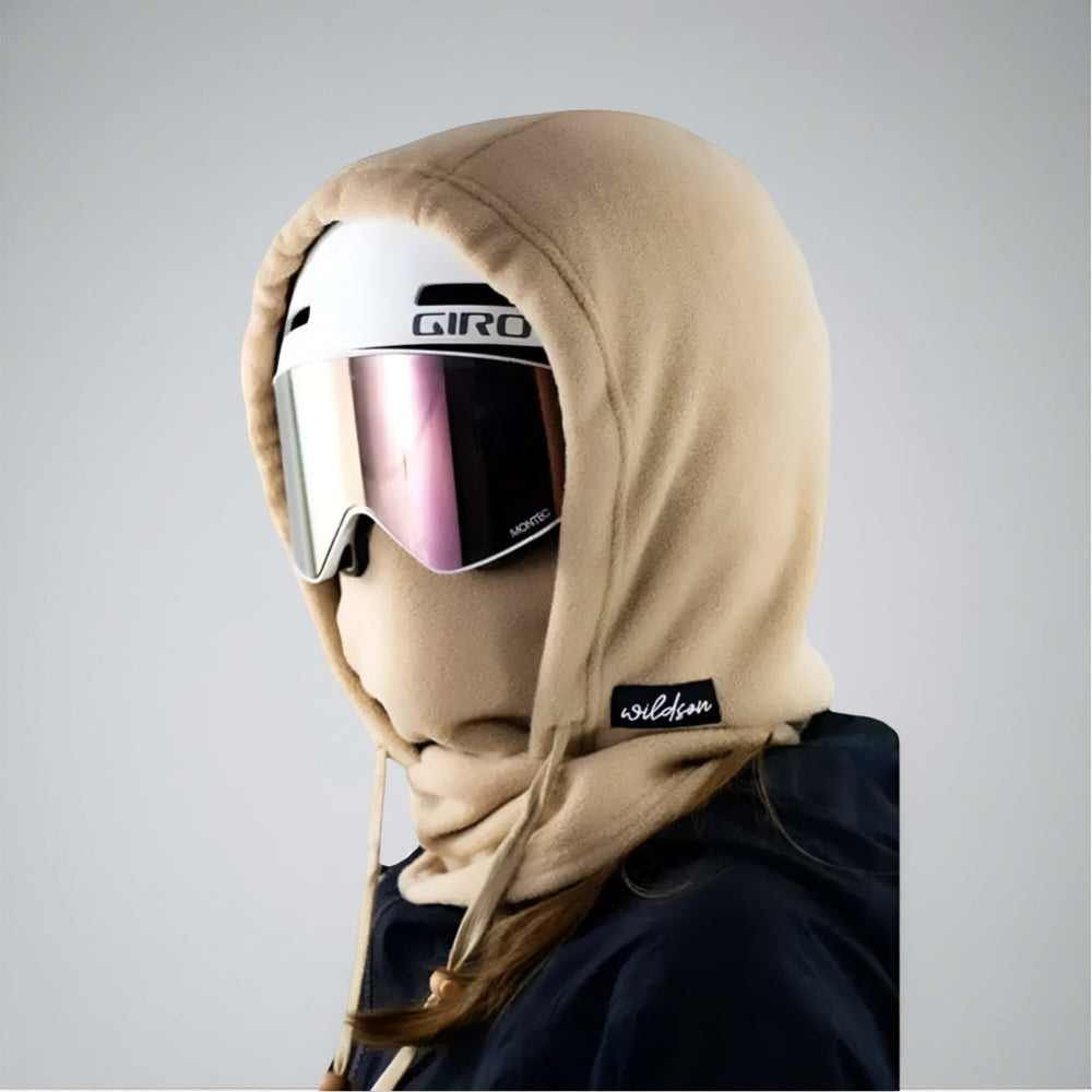 Masque de ski Outdoor Essentials noir avec cordon de serrage ajustable pour les sports d'hiver