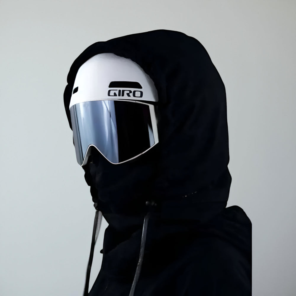 Masque de ski Outdoor Essentials noir avec cordon de serrage ajustable pour les sports d'hiver