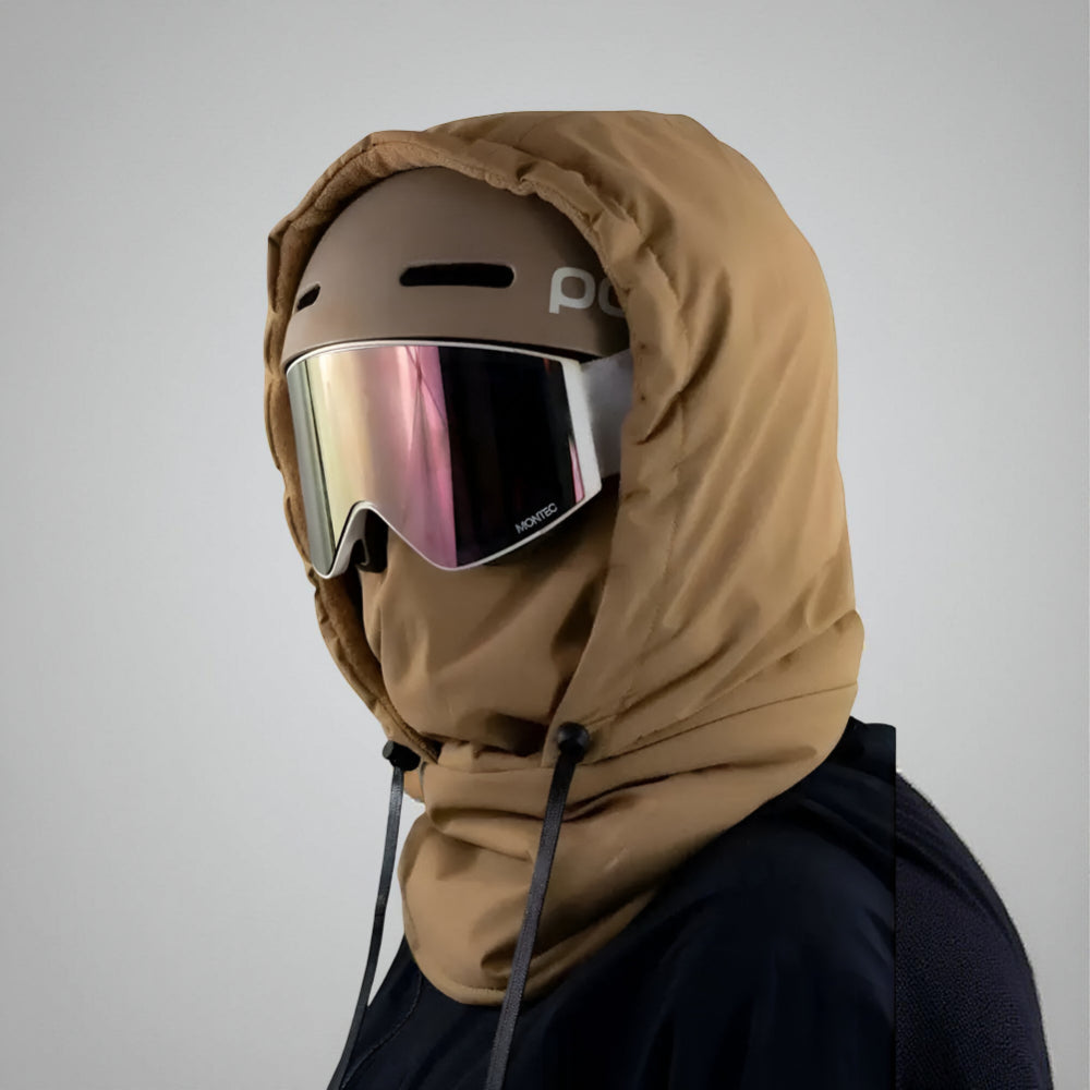 Masque de ski Outdoor Essentials noir avec cordon de serrage ajustable pour les sports d'hiver