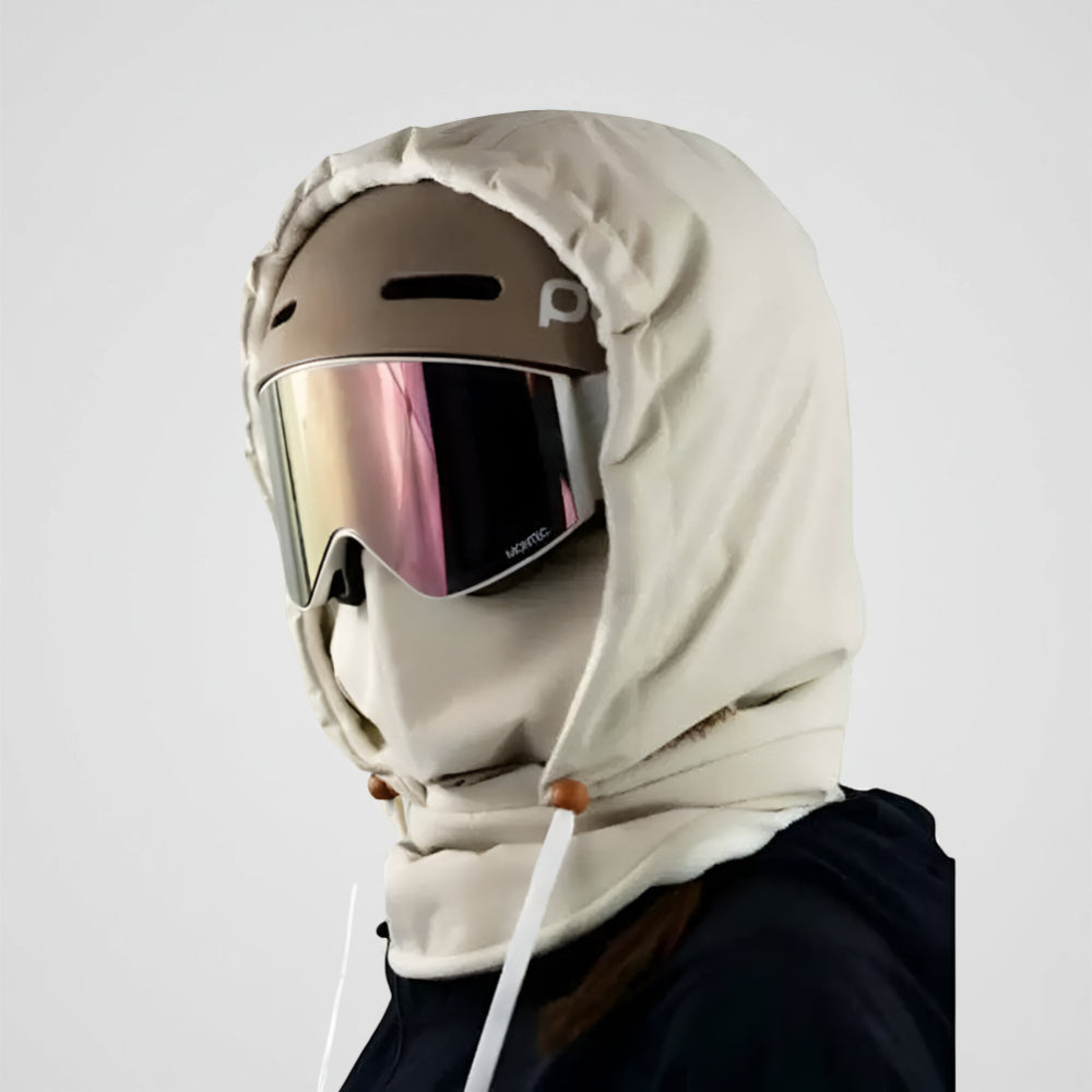 Masque de ski Outdoor Essentials noir avec cordon de serrage ajustable pour les sports d'hiver