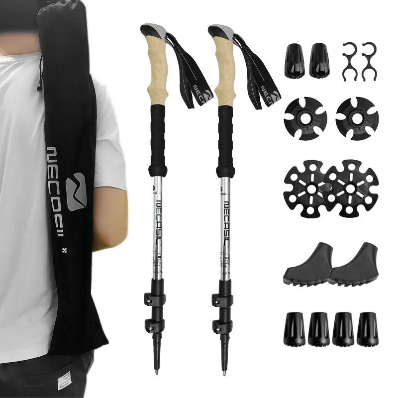Skládací trekové hole Outdoor Essentials pro pohodlné turistiku