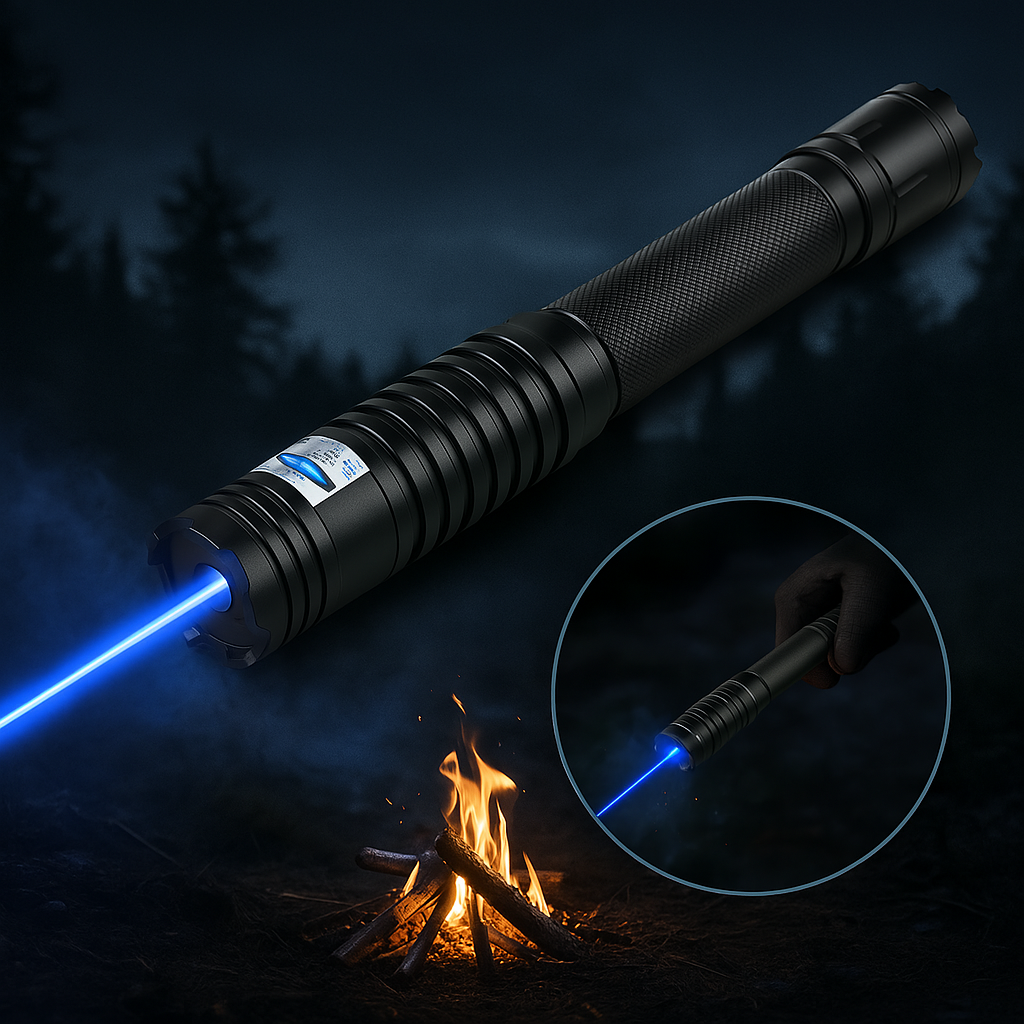 Outdoor Essentials Powerful Laser Torch With Adjustable Focus For Survival And Exploration