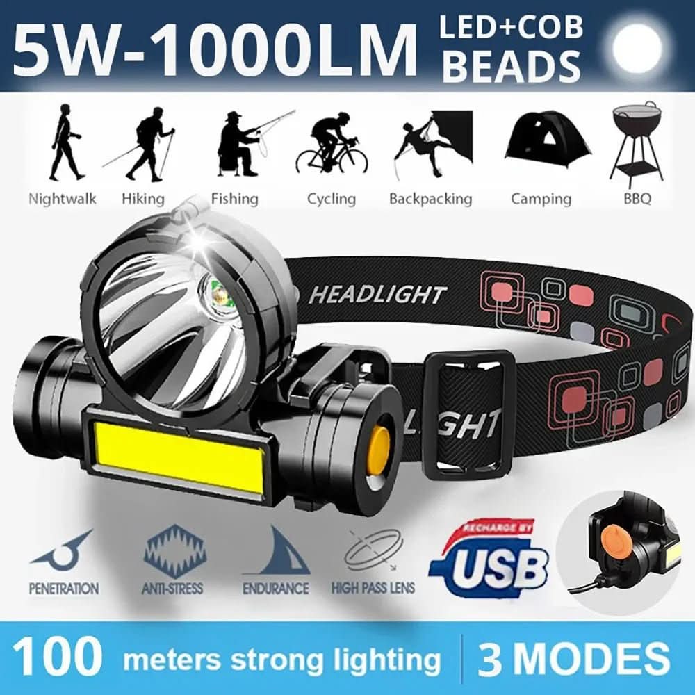 Outdoor Essentials LED-Stirnlampe, hohe Helligkeit, leicht für Camping und Wandern