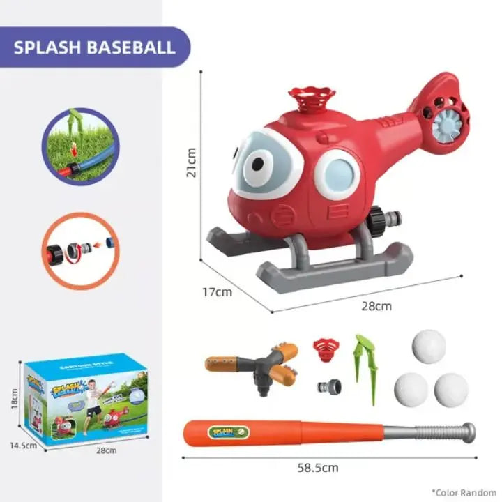 Ensemble de jeu d'eau double pour l'extérieur et baseball avec une batte réglable
