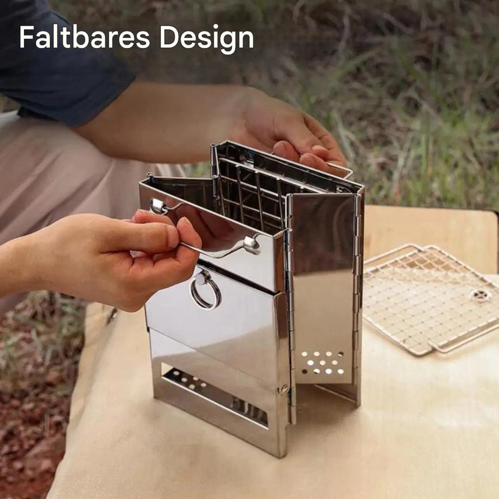 Outdoor Haven Foldable Stove In Stainless Steel For Camping And Hiking