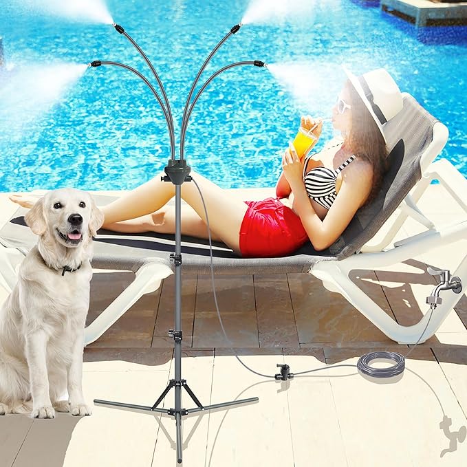 Adjustable Height Water Mister For Patio Cooling Outdoor Misting Unit