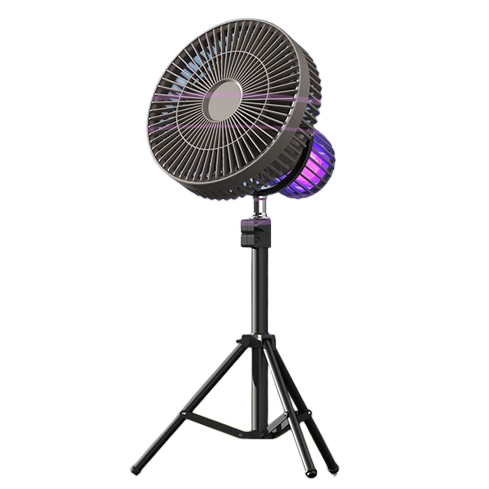 Lampe d'ambiance extérieure rechargeable avec ventilateur portable et éclairage LED