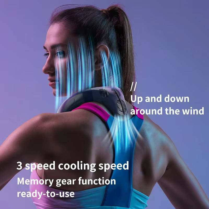 Nabíjecí ventilátor na krk s polovodičovým chlazením pro venkovní použití powered by baterie