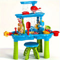 All-In-One Outdoor Play Table With Sand And Water Sections For Kids - Ormexis