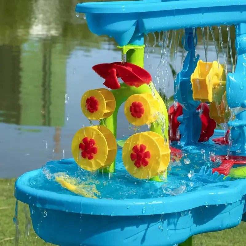 All-In-One Outdoor Play Table With Sand And Water Sections For Kids - Ormexis