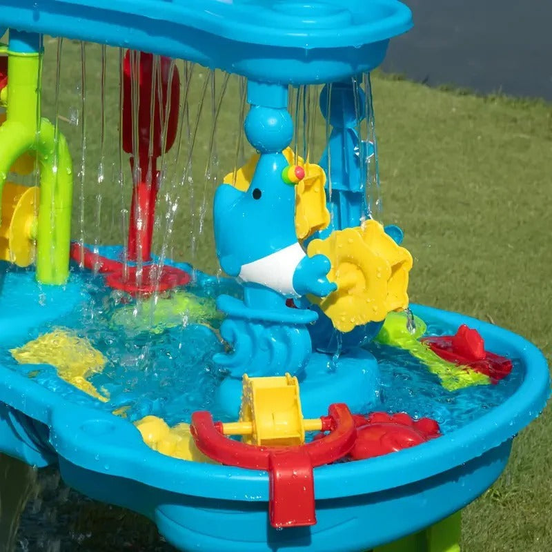 All-In-One Outdoor Play Table With Sand And Water Sections For Kids - Ormexis