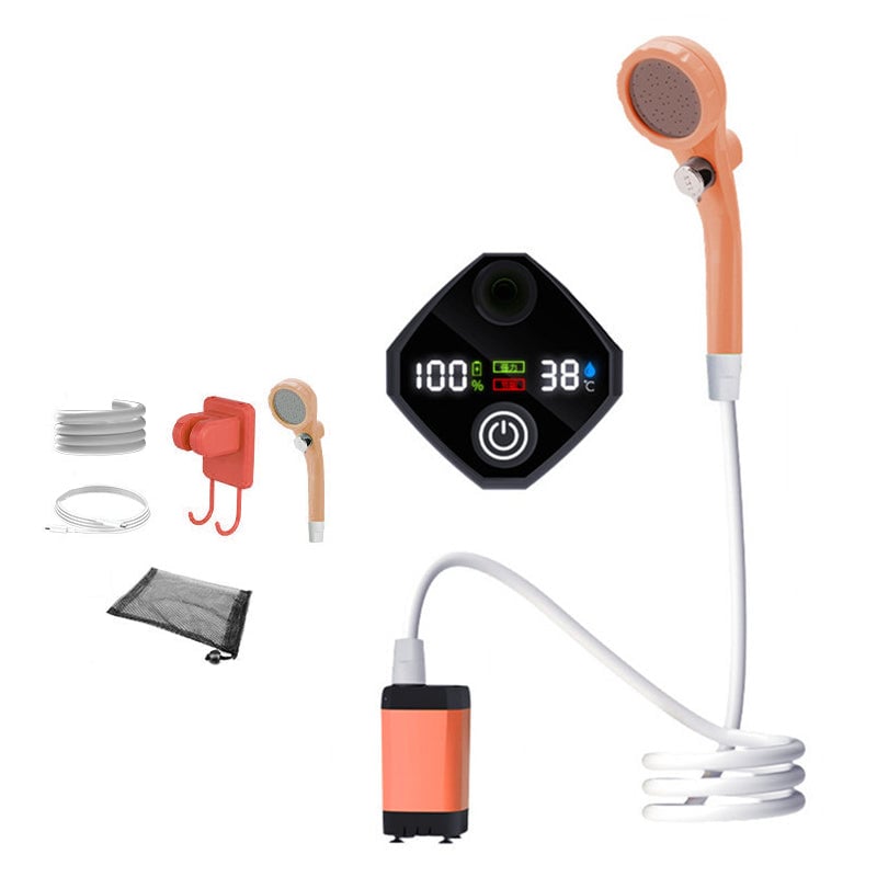 Rechargeable Portable Shower Pump For Outdoor Camping And Beach Trips With LED Display