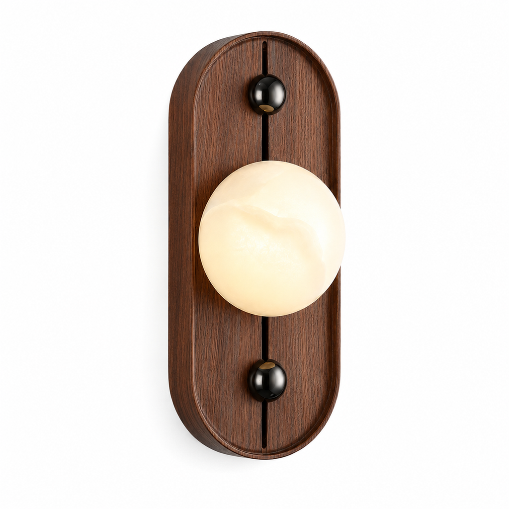 Industrial Alabaster Sphere Sconce | Ormexis