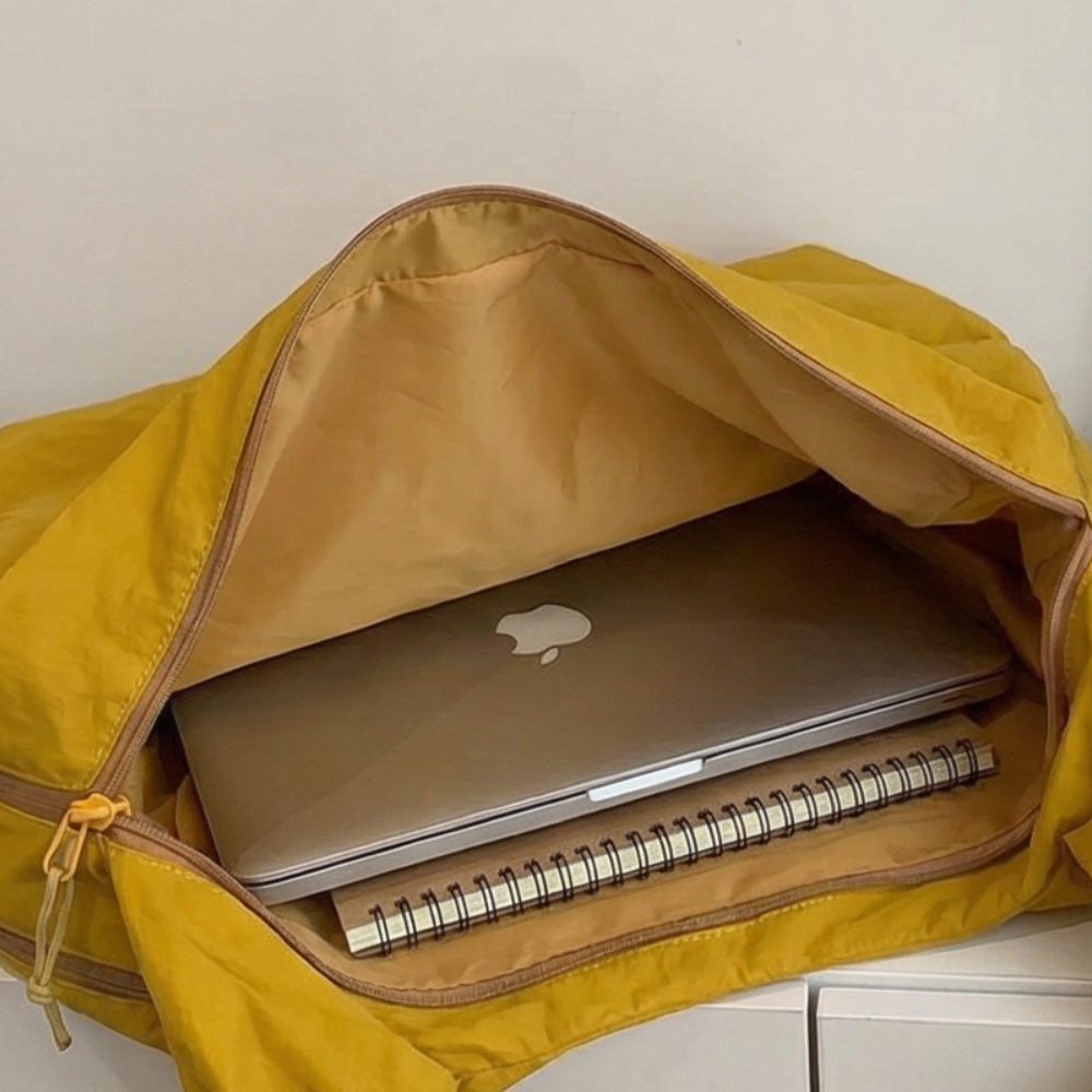 Lunova Übergroße Schultertasche mit Außentaschen