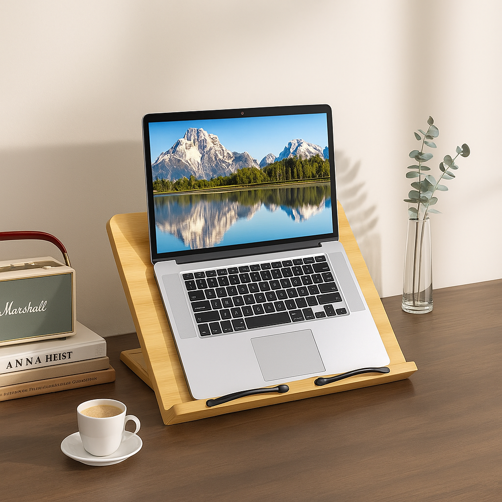 PageLift Adjustable Foldable Wooden Stand For Book Reading Comfort