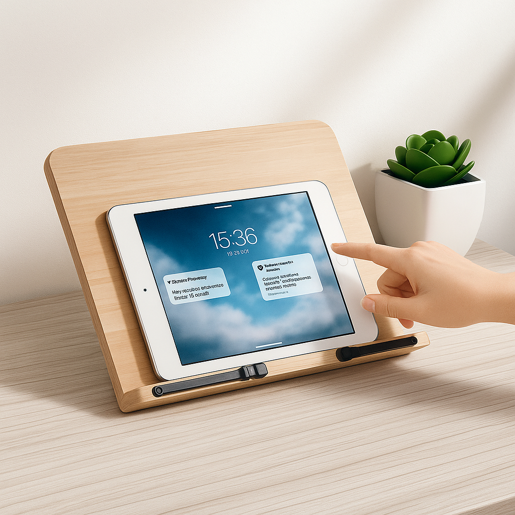 PageLift Adjustable Foldable Wooden Stand For Book Reading Comfort