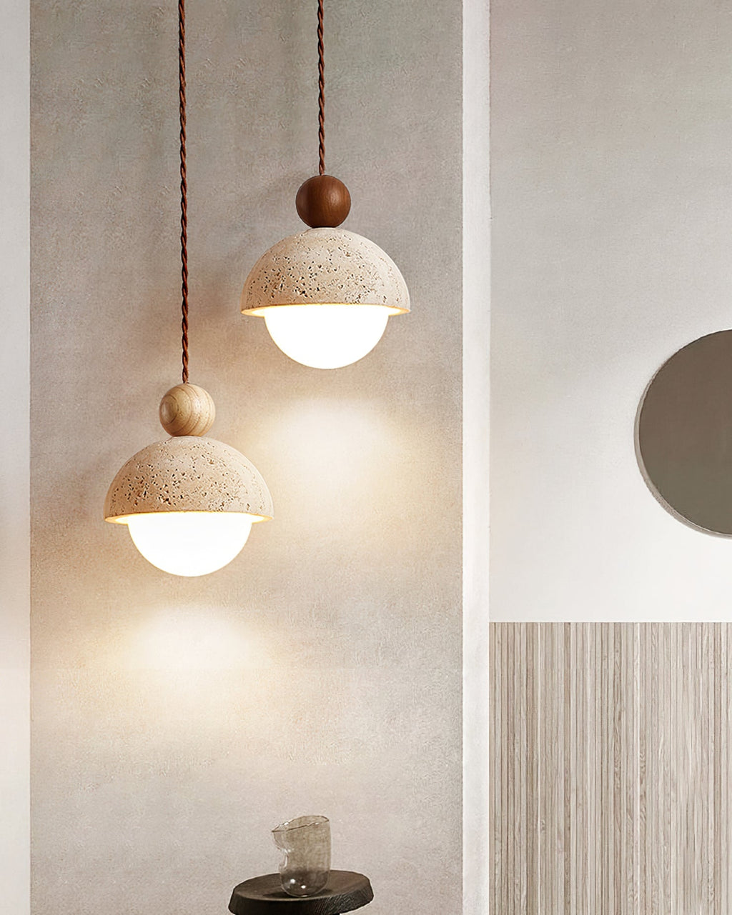 Travertine Orb Pendant Light | Ormexis