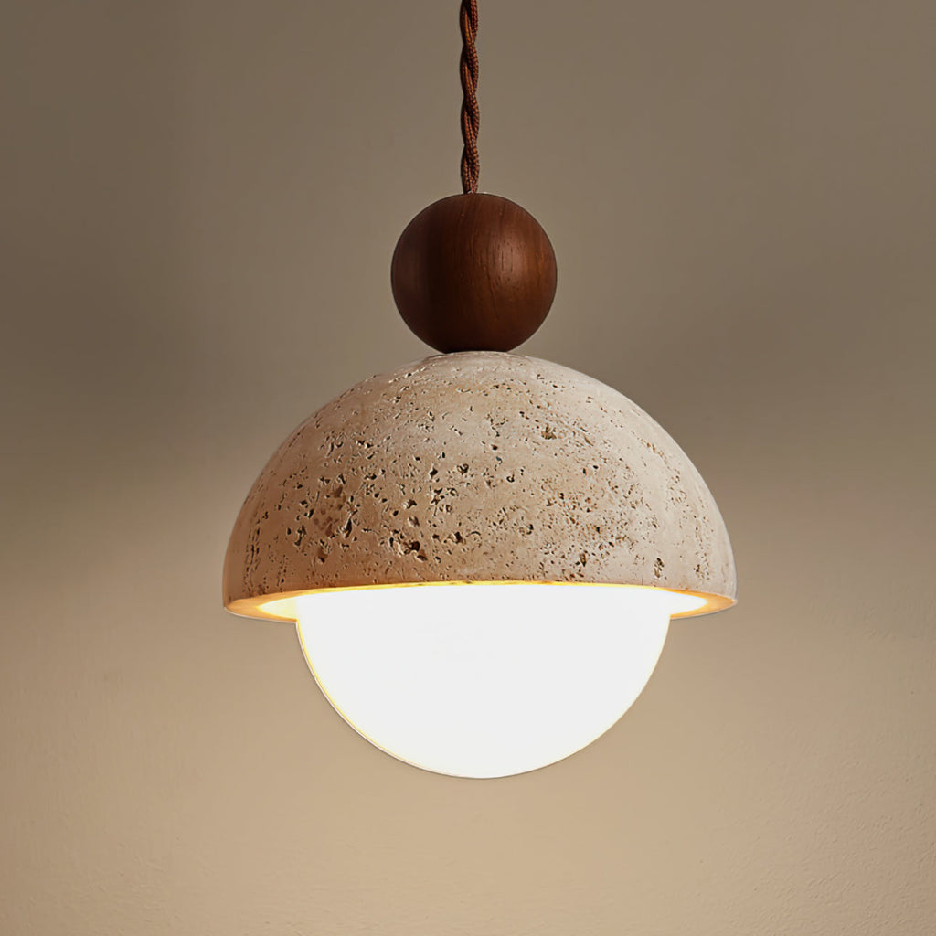 Travertine Orb Pendant Light | Ormexis