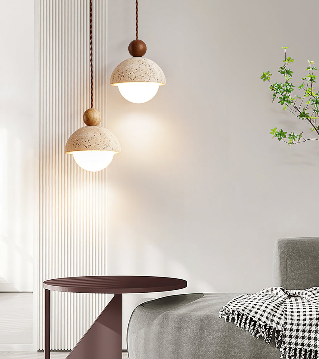 Travertine Orb Pendant Light | Ormexis