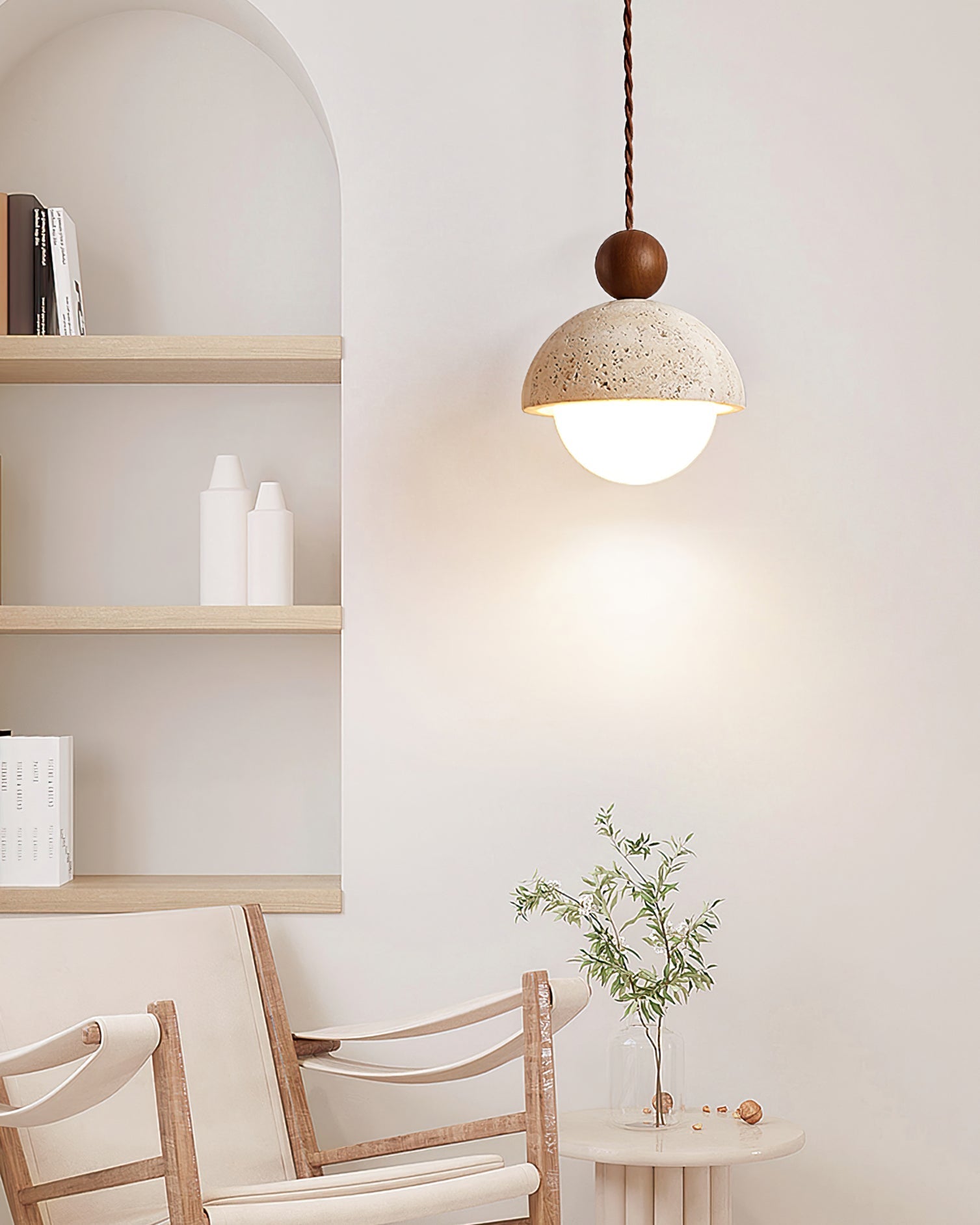 Travertine Orb Pendant Light | Ormexis