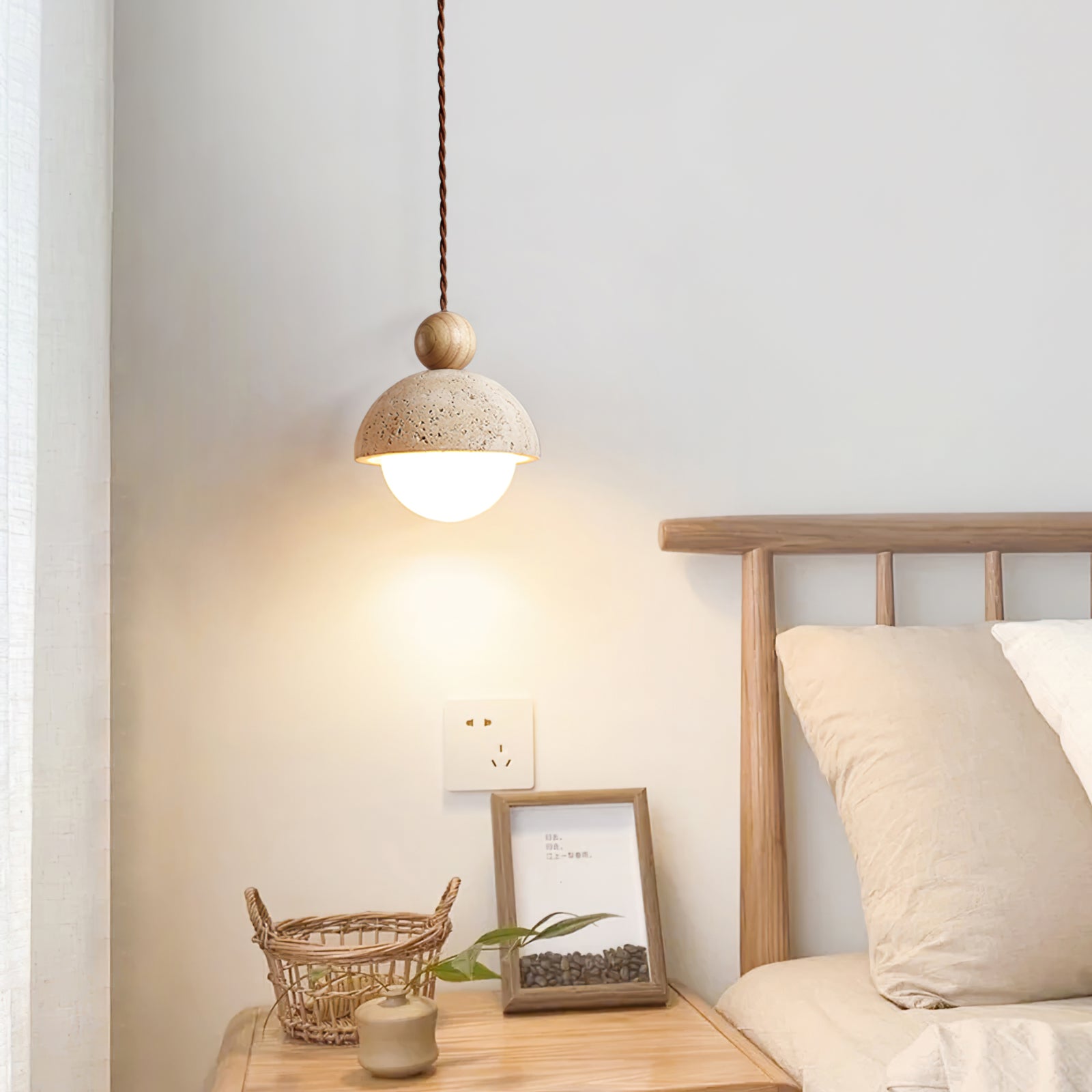 Travertine Orb Pendant Light | Ormexis