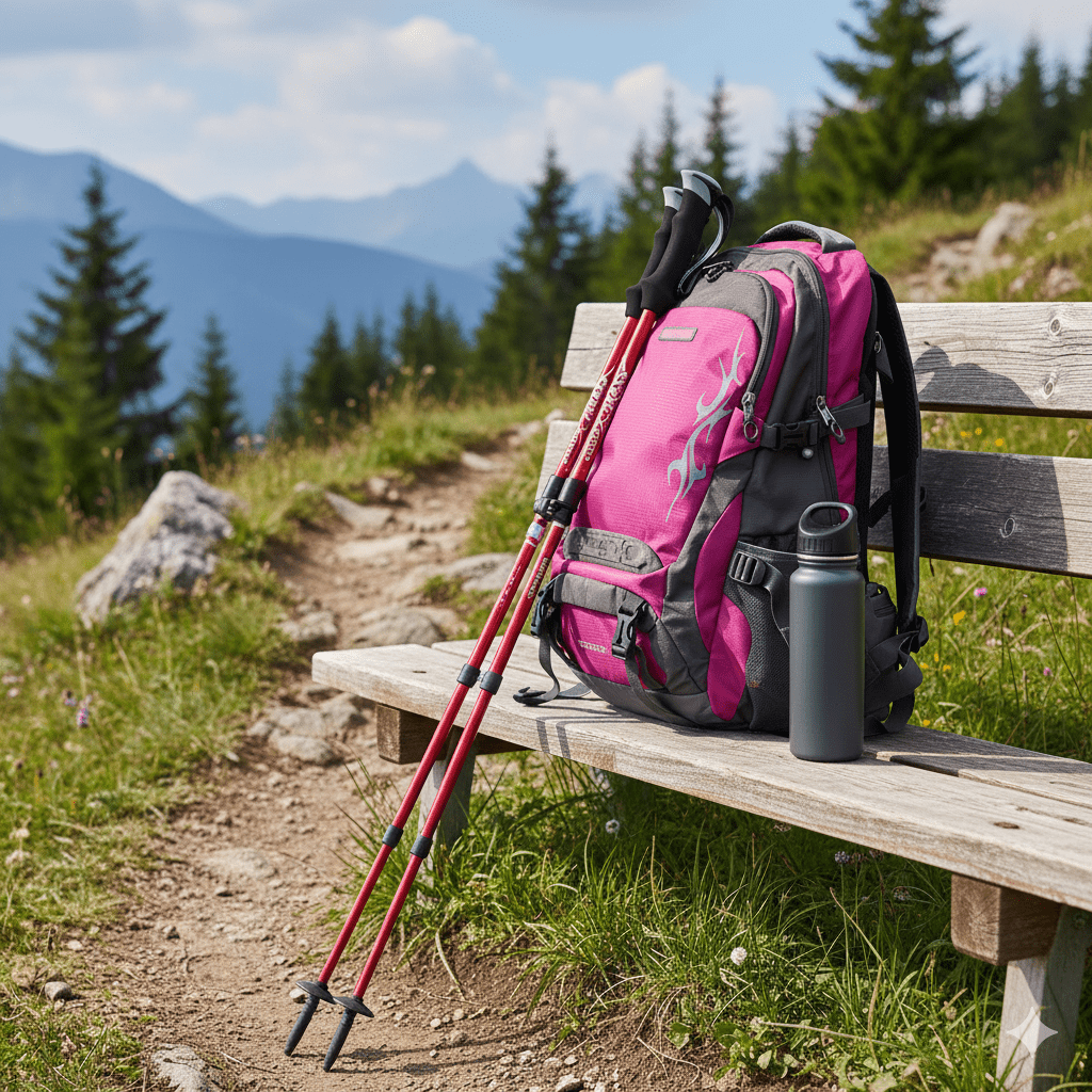 Bâtons de trekking PeakPath avec poignées ergonomiques et design ajustable