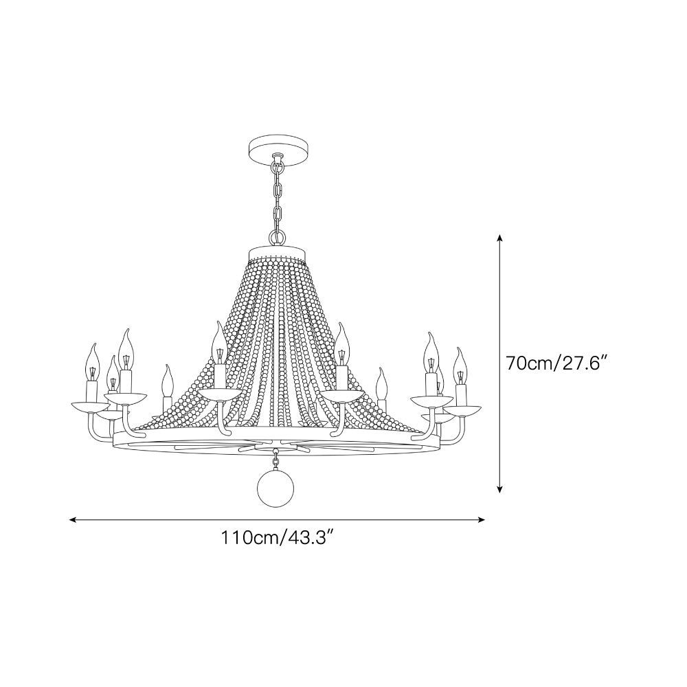 Lustre Ormexis à perles drapées à 12 lumières