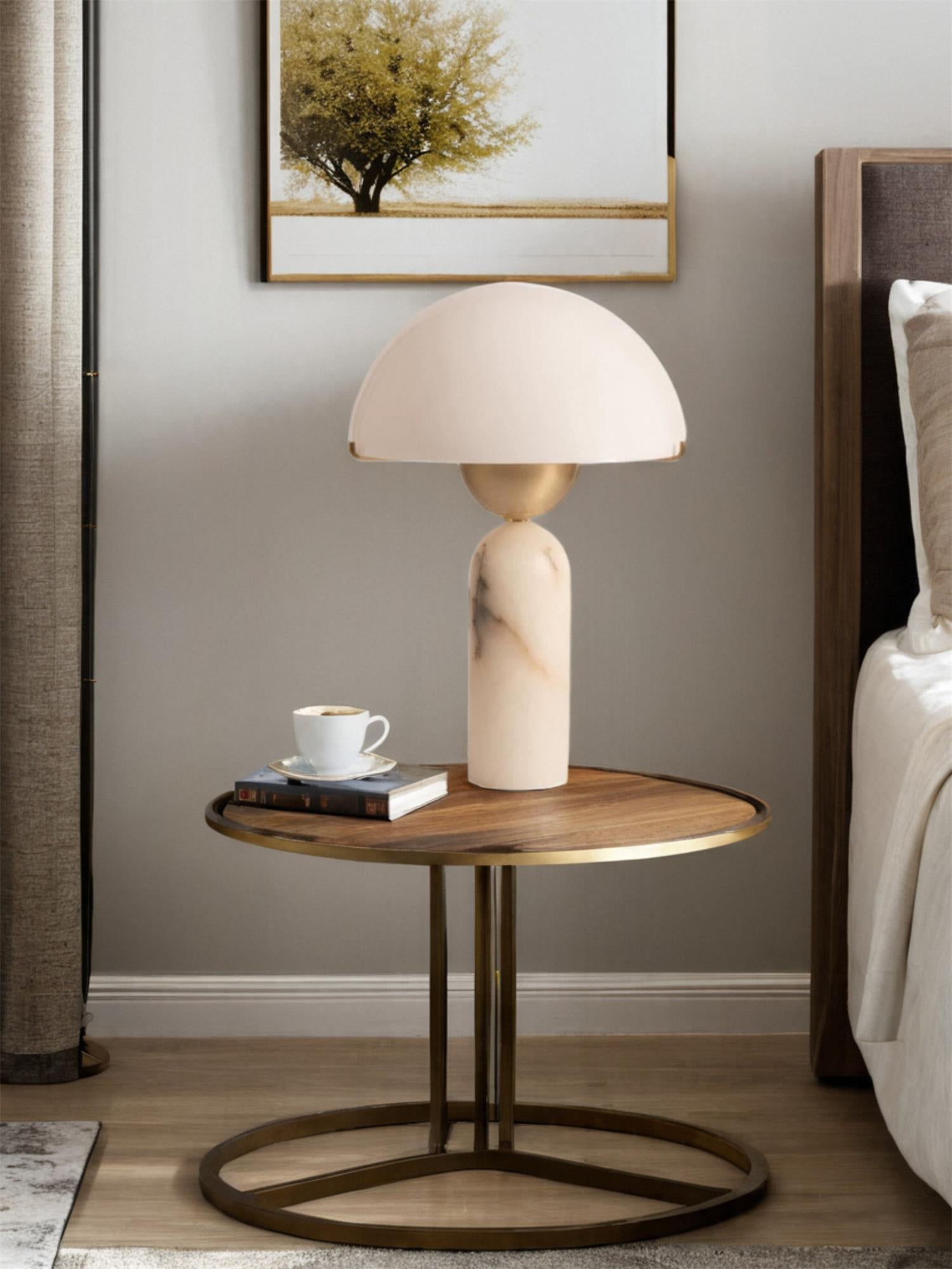 Vellum Alabaster Table Lamp | Ormexis