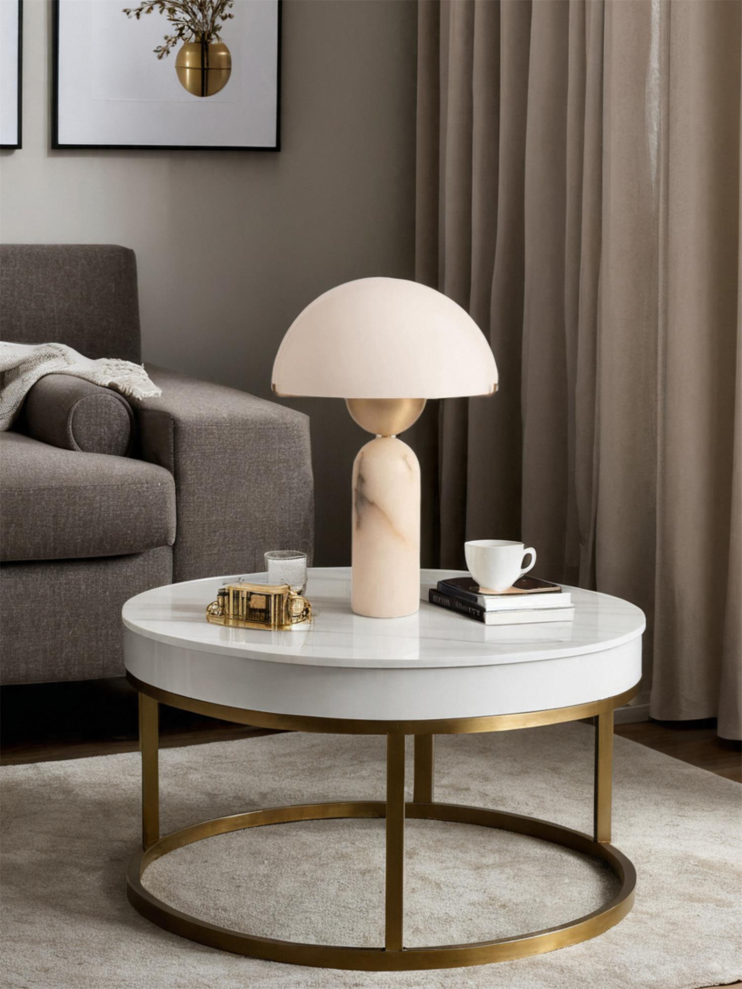 Vellum Alabaster Table Lamp | Ormexis